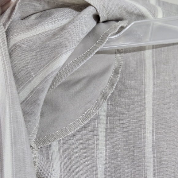 Calvin Klein Women's Light Striped Linen Blazer Size 2 beige and white - Picture 5 of 10